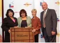 (L-R): State Rep. Norma Chavez; Texas first-time homeowner Sara Arzate; Sonja Van Nortwick, president of the Greater El Paso Association of REALTORS®; and Michael Gerber, TDHCA executive director, at Sept. 21 news conference in El Paso.